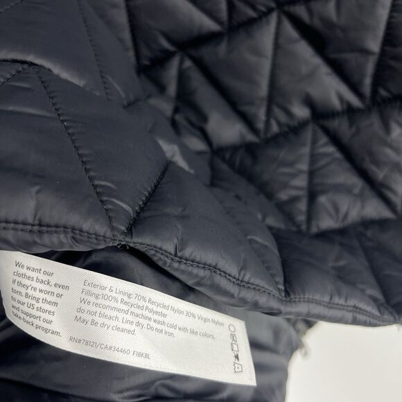 Eileen Fisher Jacket Vest Size Medium Womens Black Full Zip Quilted Minimalist - Picture 6 of 6